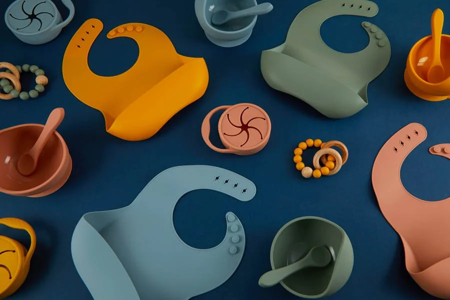 silicone baby plate and spoon set